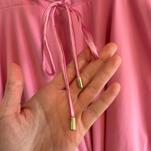 Chelsea Reece Pink Puff Sleeve Midi Dress size 6 - Picture 10 of 11